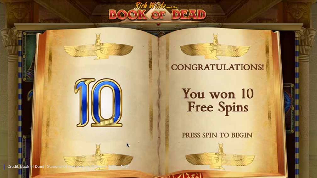 Book Of Dead slot screenshot win
