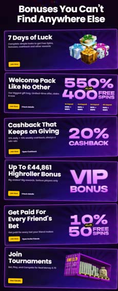 iWild casino bonuses screenshot