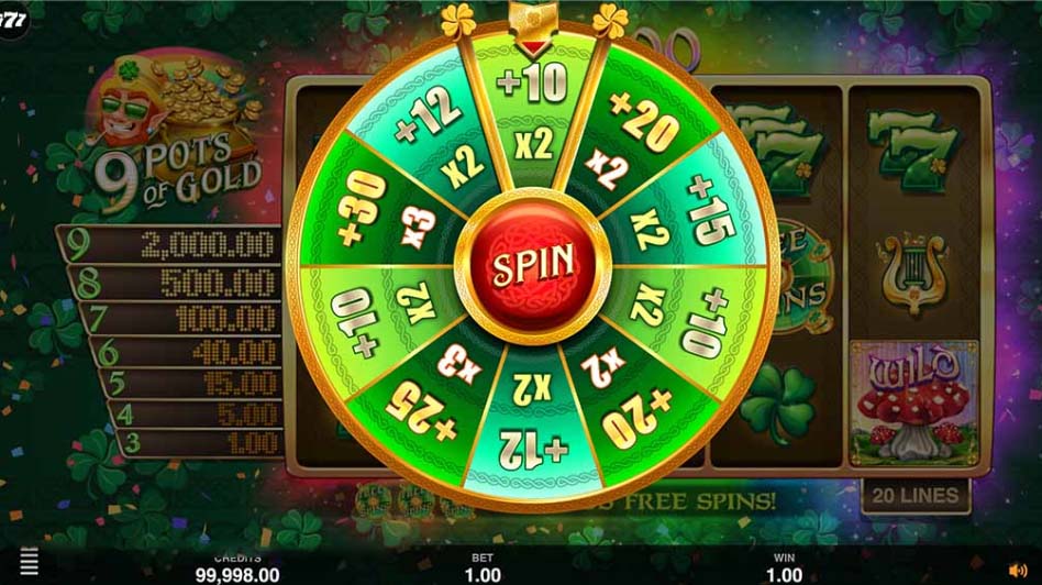 9 pots of gold slot screenshot bonus win