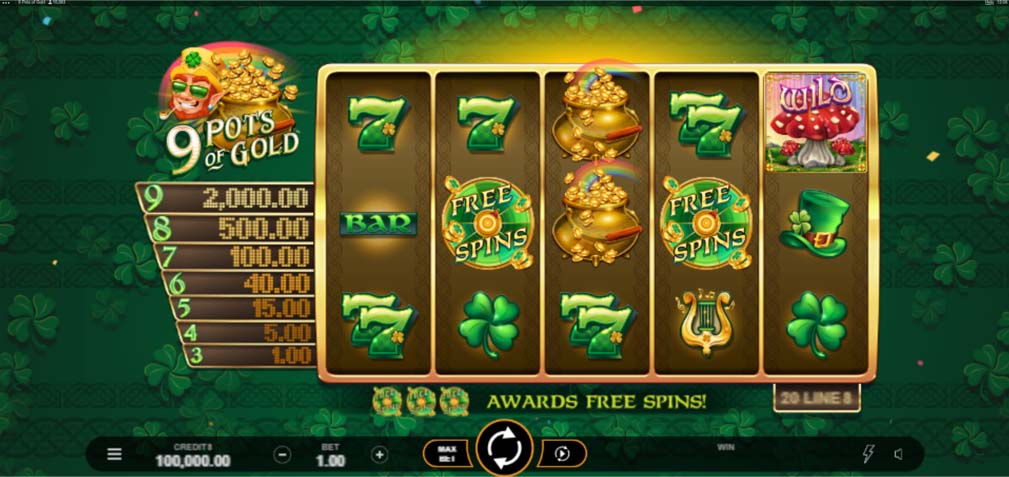 9 pots of gold slot screenshot game