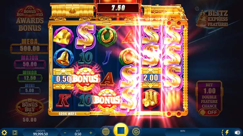 Gold Blitz slot screenshot bonus win