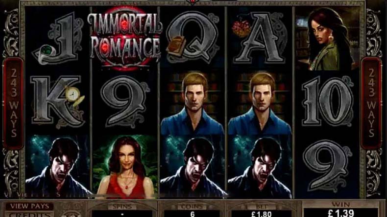 Immortal Romance slot screenshot game