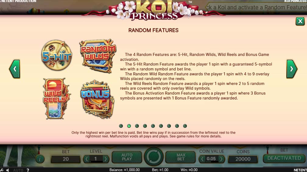 Koi Princess slot features