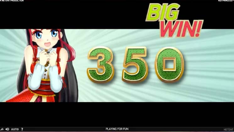 Koi Princess slot game big win screenshot