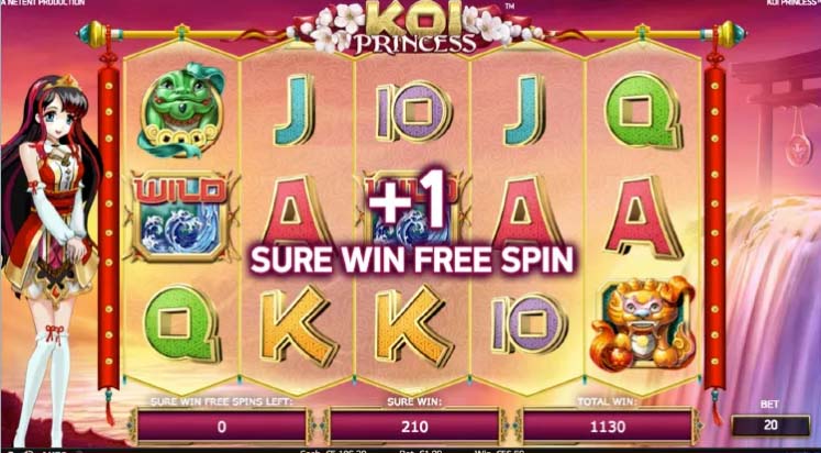 Koi Princess slot game win screenshot