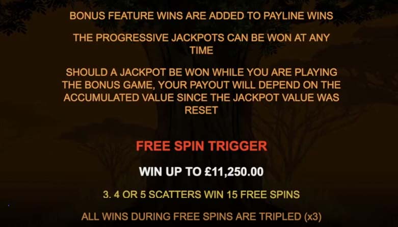 Mega Moolah slot screenshot bonus rules