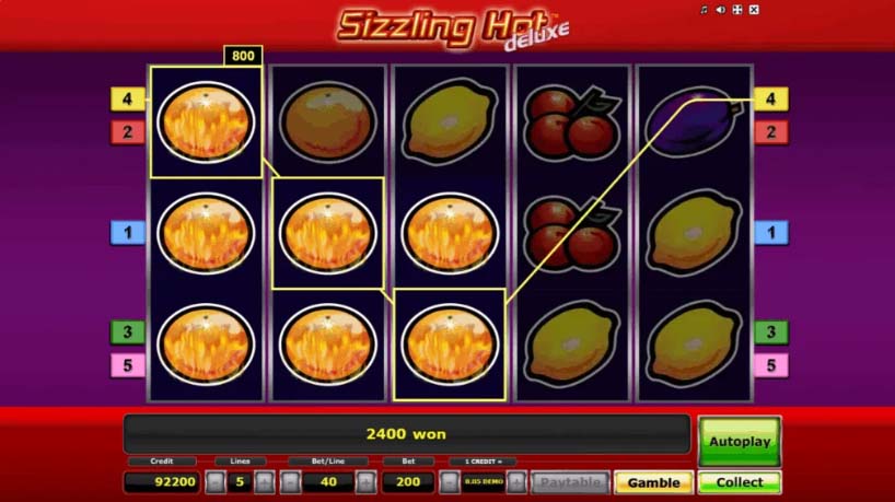 Sizzling Hot Deluxe slot game big win