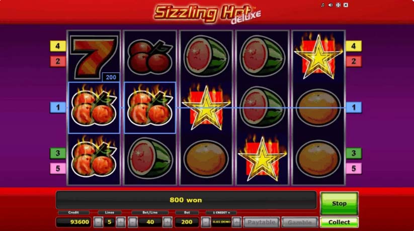Sizzling Hot Deluxe slot game win