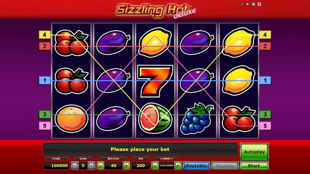 Sizzling Hot Deluxe slot main screenshot